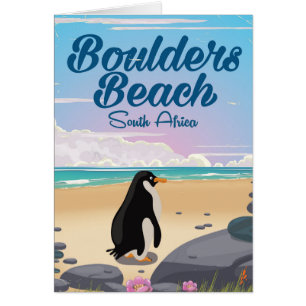 boulders beach South africa cartoon travel posyer