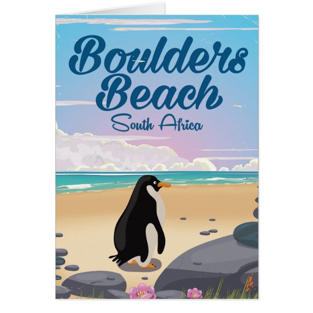 boulders beach South africa cartoon travel posyer (Front)