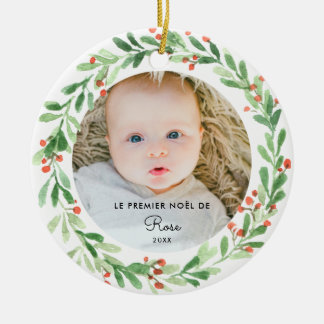 Boule De Noël Personnalisée 1er Noël Avec Photo -  Ceramic Ornament