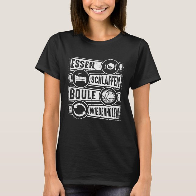 Boule Essen Sleep Repeat Petanque Boules T-Shirt (Front)