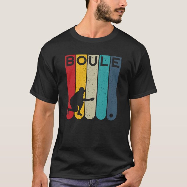 Boule player retro design - bocce petanque boules T-Shirt (Front)