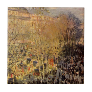 Boulevard des Capucines by Claude Monet, Fine Art Ceramic Tile