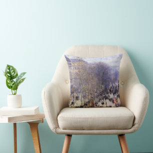Boulevard des Capucines by Claude Monet, Fine Art Cushion