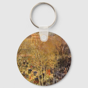 Boulevard des Capucines by Claude Monet, Fine Art Key Ring