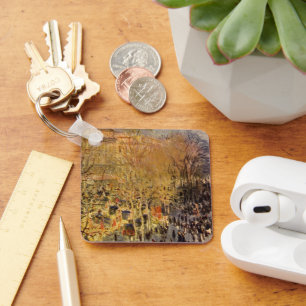 Boulevard des Capucines by Claude Monet, Fine Art Key Ring