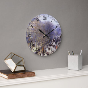 Boulevard des Capucines by Claude Monet, Fine Art Large Clock