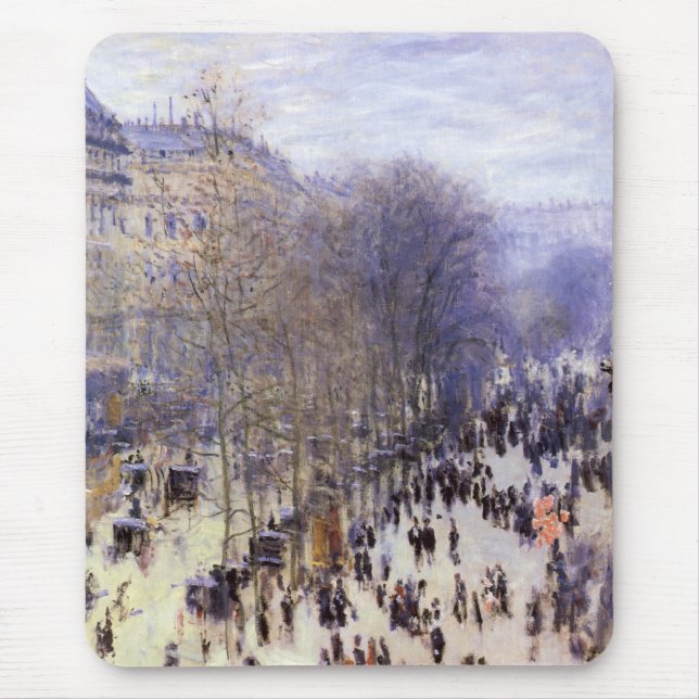 Boulevard des Capucines by Claude Monet, Fine Art Mouse Pad (Front)