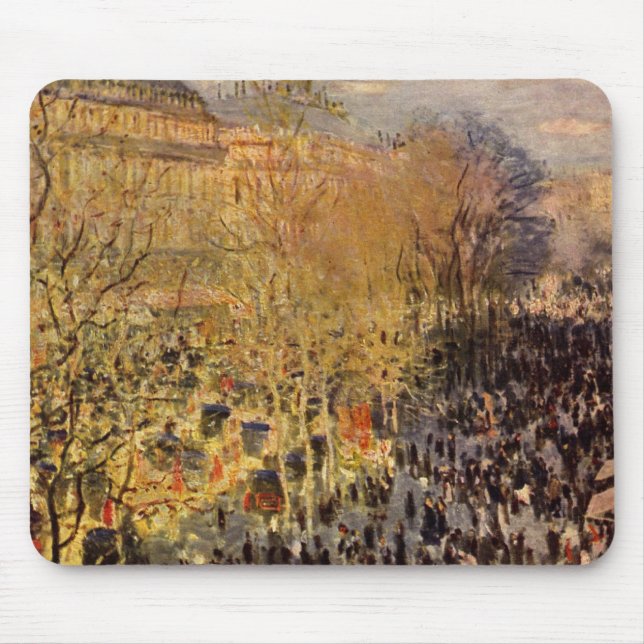 Boulevard des Capucines by Claude Monet, Fine Art Mouse Pad (Front)
