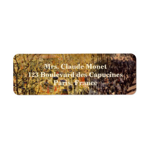 Boulevard des Capucines by Claude Monet, Fine Art Return Address Label