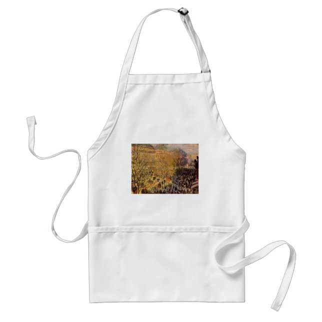 Boulevard des Capucines by Claude Monet, Fine Art Standard Apron (Front)