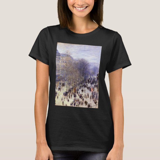 Boulevard des Capucines by Claude Monet, Fine Art T-Shirt (Front)