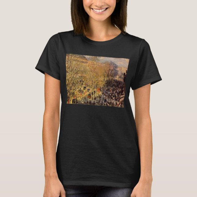 Boulevard des Capucines by Claude Monet, Fine Art T-Shirt (Front)