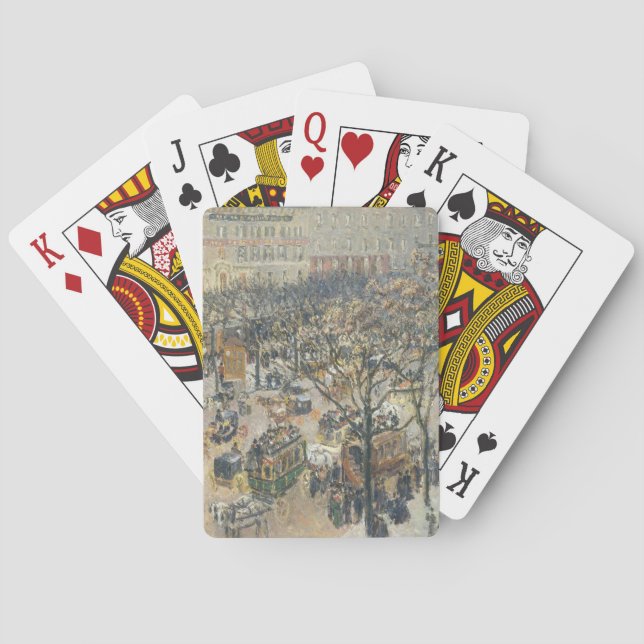 Boulevard des Italiens, Morning, Sunlight, 1897 Playing Cards (Back)