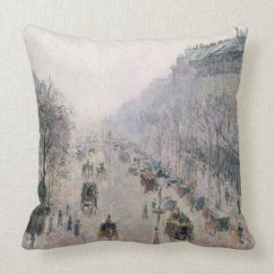 Boulevard Montmartre, 1897 (oil on canvas) Cushion