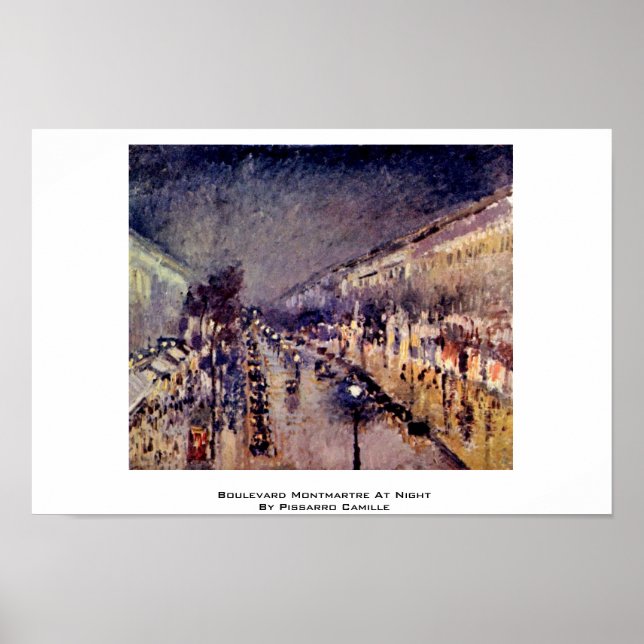 Boulevard Montmartre At Night By Pissarro Camille Poster (Front)