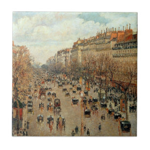 Boulevard Montmartre-Eremitage Camille Pissarro Ceramic Tile