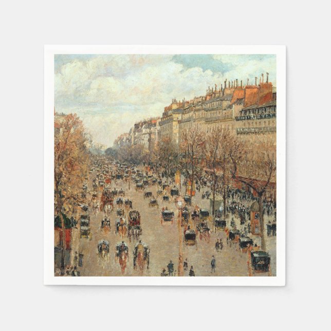 Boulevard Montmartre-Eremitage Camille Pissarro   Napkin (Front)