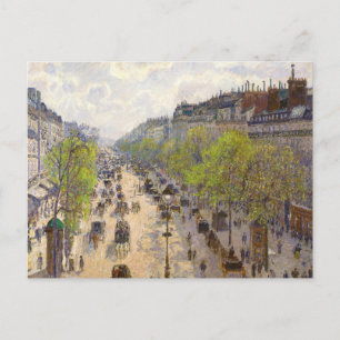 Boulevard Montmartre, Spring by Camille Pissarro Postcard