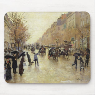Boulevard Poissonniere in the Rain, c.1885 Mouse Pad