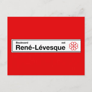 Boulevard Rene-Levesque, Montreal Street Sign Postcard