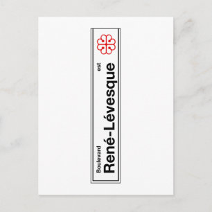 Boulevard Rene-Levesque, Montreal Street Sign Postcard