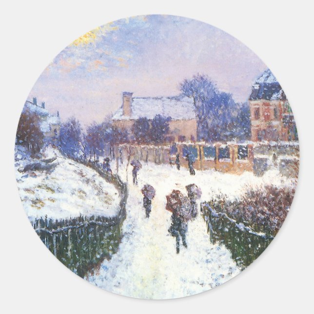 Boulevard Saint Denis Argenteuil by Claude Monet Classic Round Sticker (Front)
