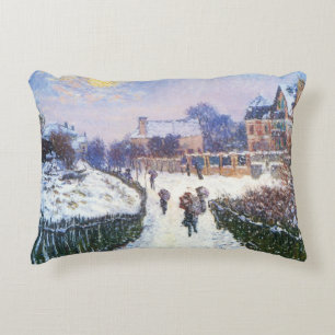 Boulevard Saint Denis Argenteuil by Claude Monet Decorative Cushion