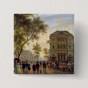 Boulevard Saint-Martin and the Theatre de 15 Cm Square Badge