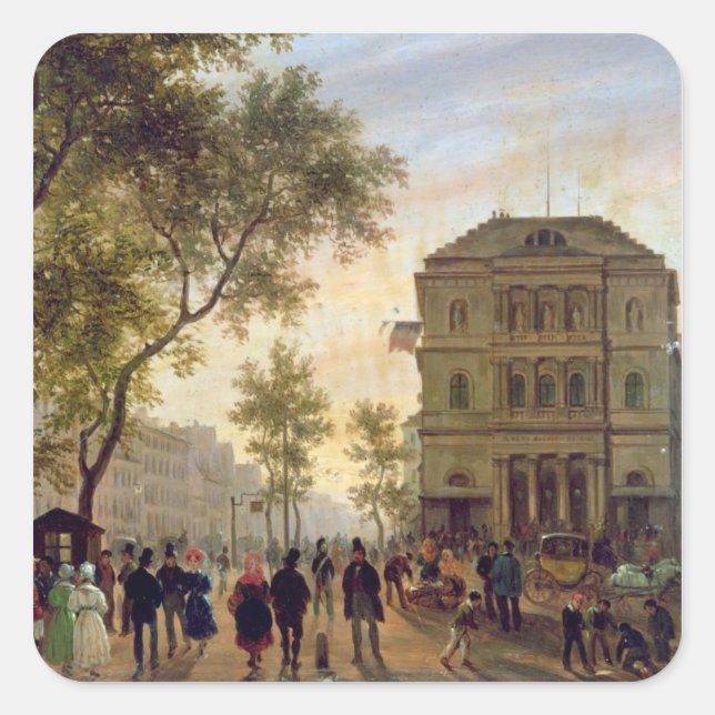 Boulevard Saint-Martin and the Theatre de Square Sticker (Front)