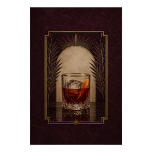 Boulevardier Art Deco Poster Bar Art