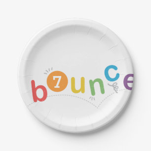 Bounce Colourful Kids birthday party Paper Plate
