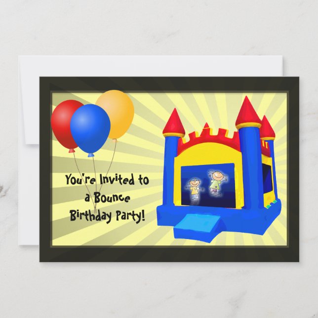Bounce House Balloons Birthday Party Invitation (Front)