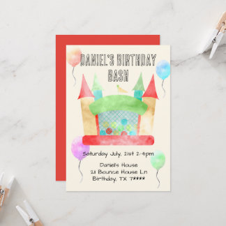 Bounce House Birthday Bash Party Invitation