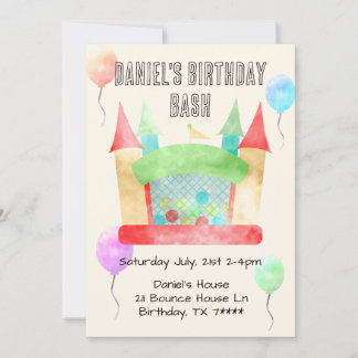 Bounce House Birthday Bash Party Invitation