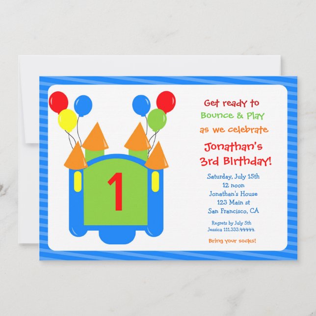Bounce House Birthday Invitation (Front)