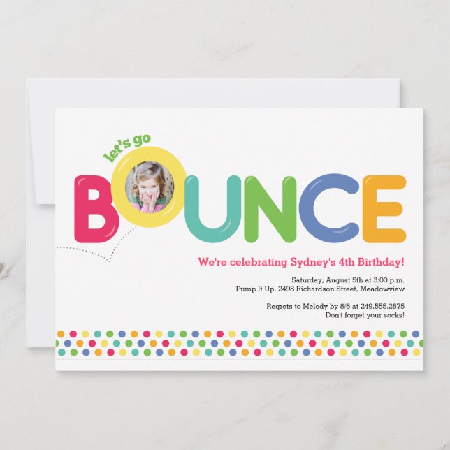 Bounce House Birthday Invitation Photo Card Multi (Front)
