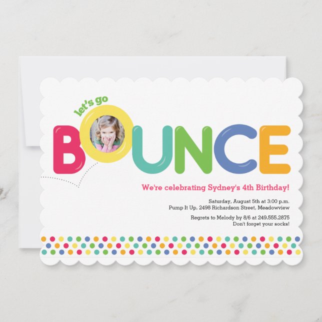 Bounce House Birthday Invitation Photo Card Multi (Front)