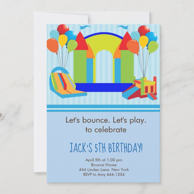 Bounce House Birthday Invitations (Front)