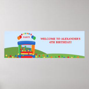 Bounce House Birthday Party Banner Poster