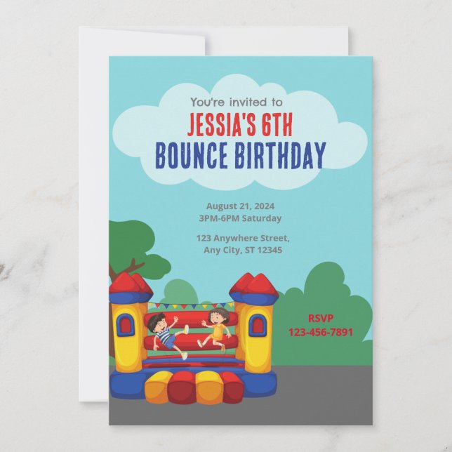 Bounce House Birthday Party Invitation (Front)