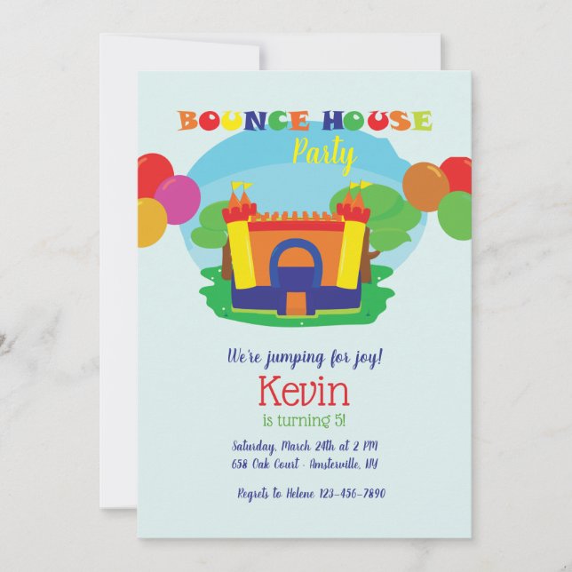 Bounce House Birthday Party Invitation (Front)