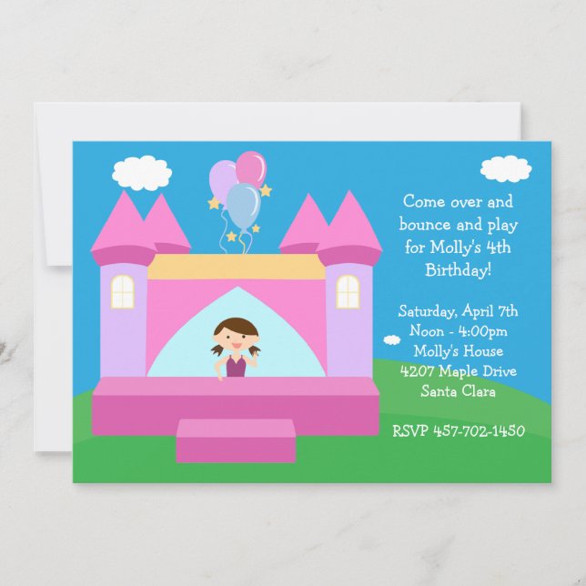 Bounce House Birthday Party Invitation (Front)