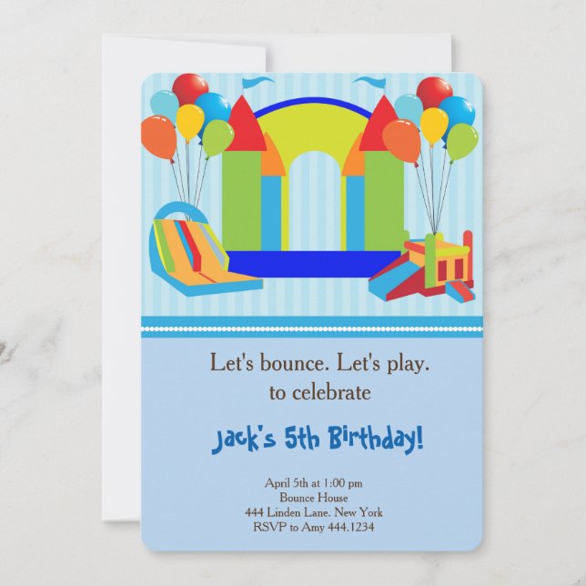 Bounce House Birthday Party Invitation (Front)