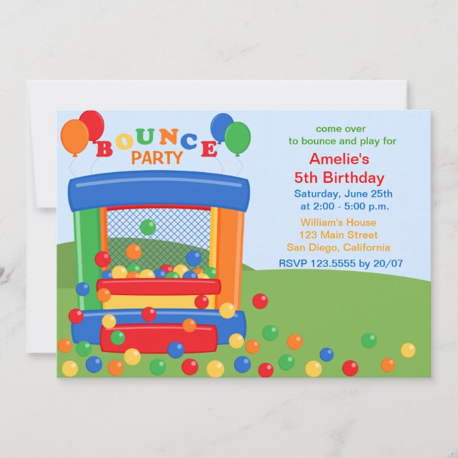Bounce House Birthday Party Invitation (Front)