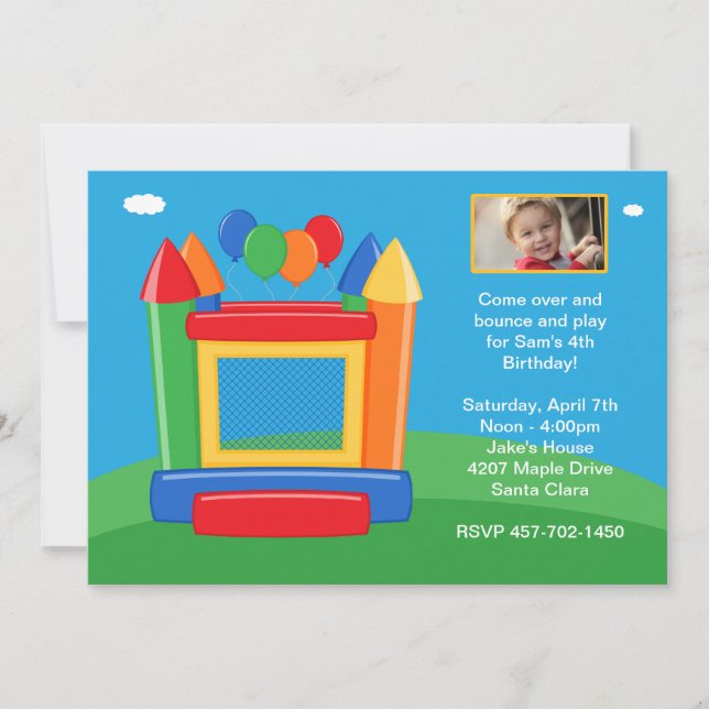 Bounce House Birthday Party Invitation (Front)