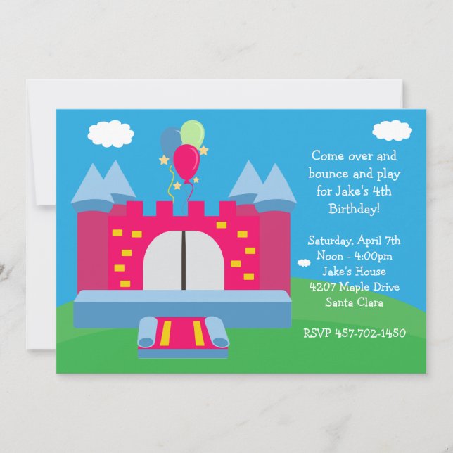 Bounce House Birthday Party Invitation (Front)