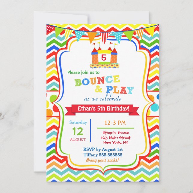 Bounce House Birthday Party Invitations (Front)
