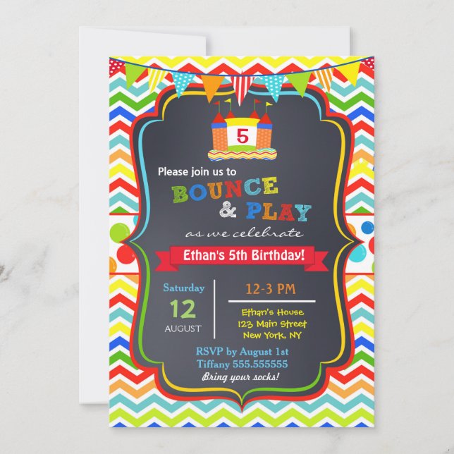 Bounce House Birthday Party Invitations (Front)