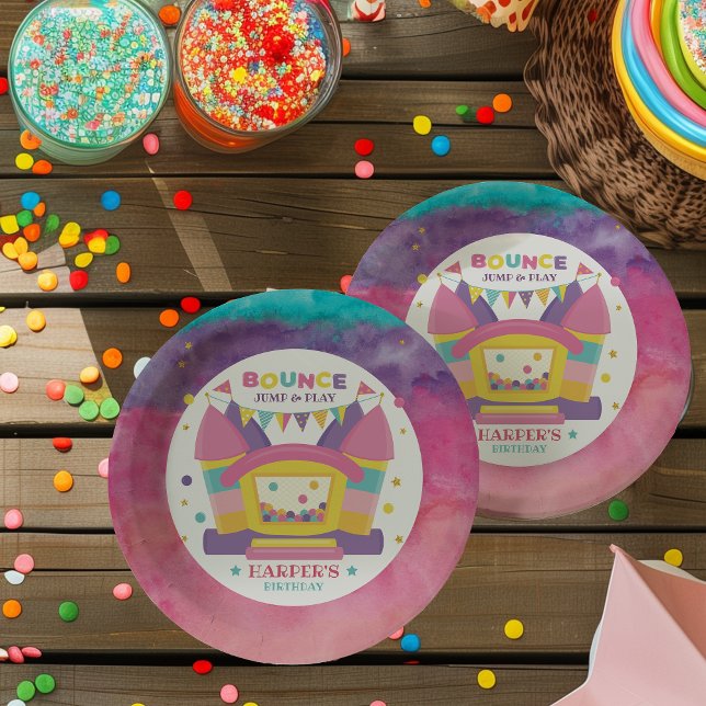 Bounce House Birthday Party  Paper Plate ( Let our bounce house birthday party paper plates, take your little one’s big day to new heights.)