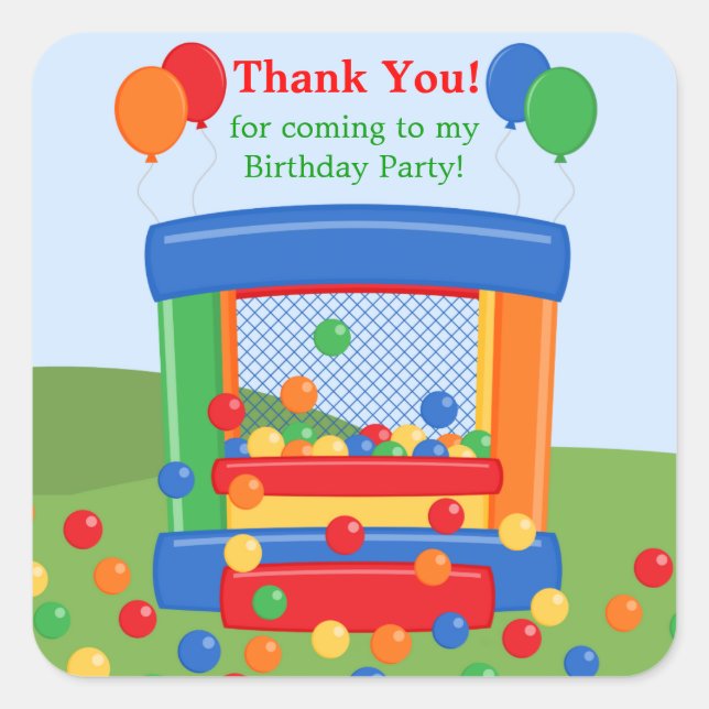 Bounce House Birthday Party Sticker (Front)